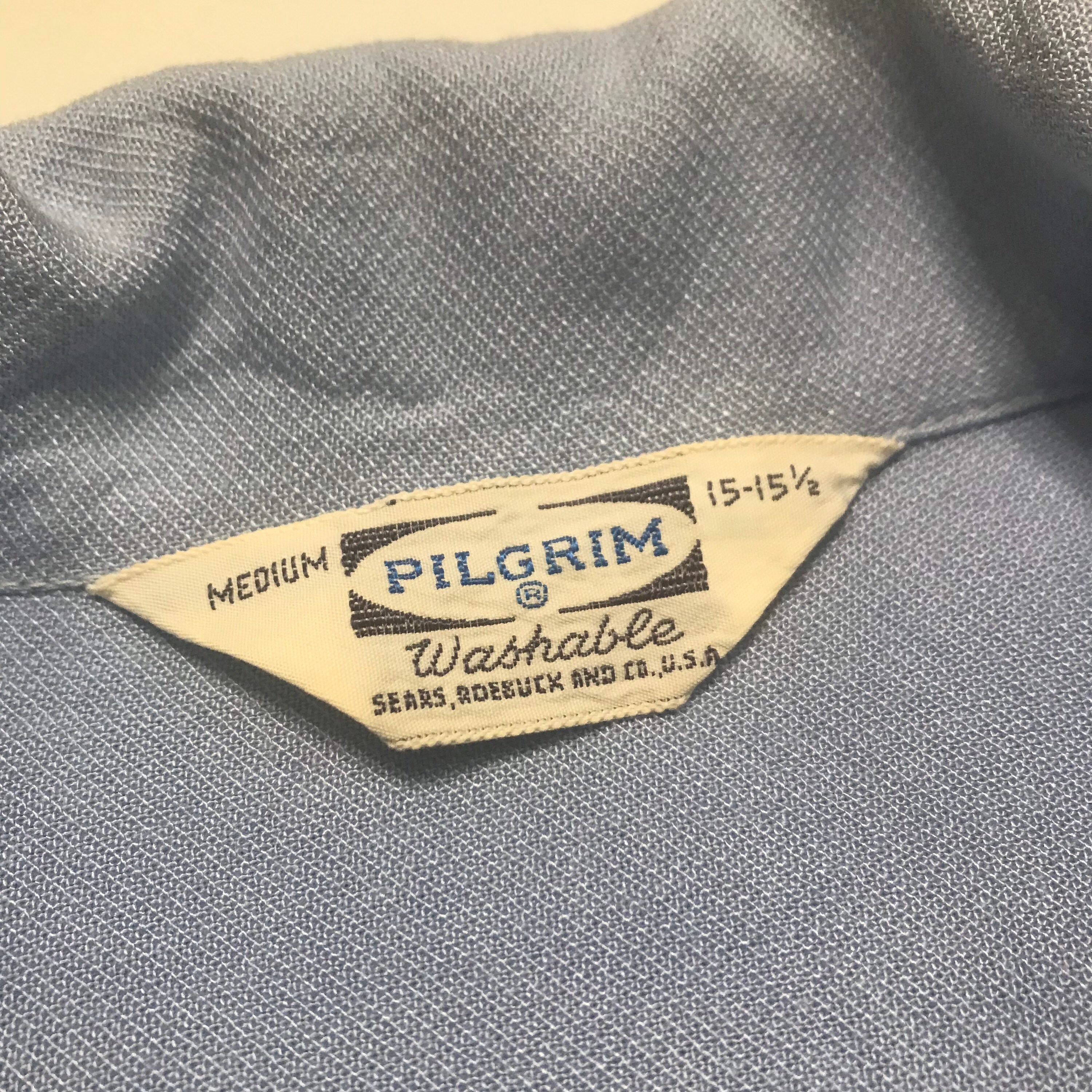 Vintage 1950s Blue Loop Collar Shirt by Pilgrim Mens Size Medium - Etsy