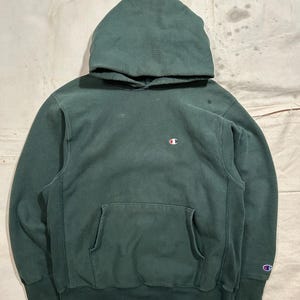 90s Reverse weave Zip-up Hoodie Green L 90s Champion Hoodie - Etsy