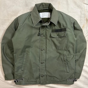 Vintage 80s A2 Deck Jacket USN Military Navy Cold Weather