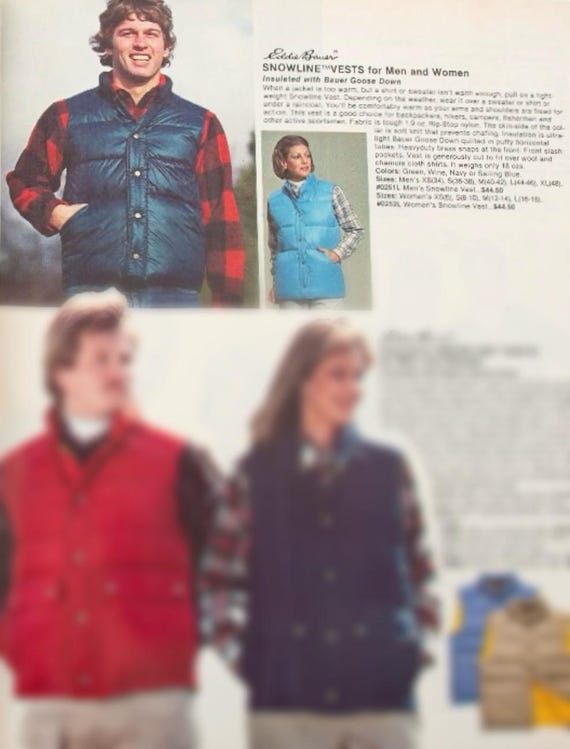 Vintage 1970s Eddie Bauer Goose Down Vest Mens Size S/M Navy