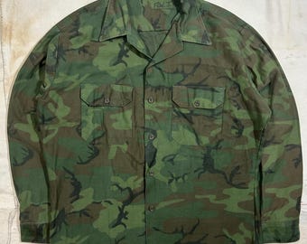 Vintage 1960s Kamo Brand Hunting Top ERDL Sateen Mens Size Medium