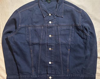 Vintage 1970s Levis Corduroy Trucker Jacket Mens Size Medium Navy