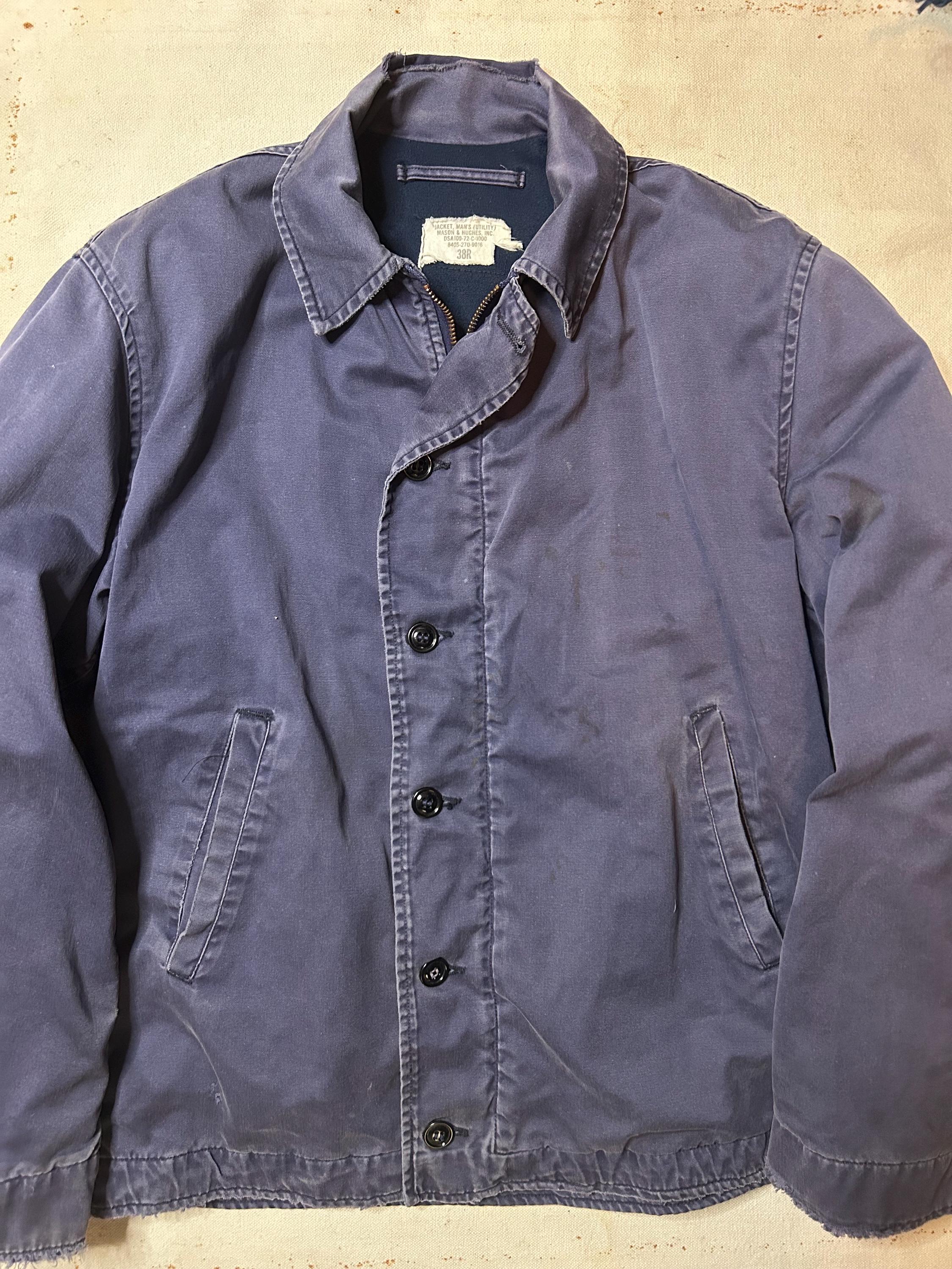 Vintage 1960s Patched USN Utility Jacket Mens Size 38 S/M Vintage 1960s Patched USN Utility Jacket Mens Size 38 S/M
