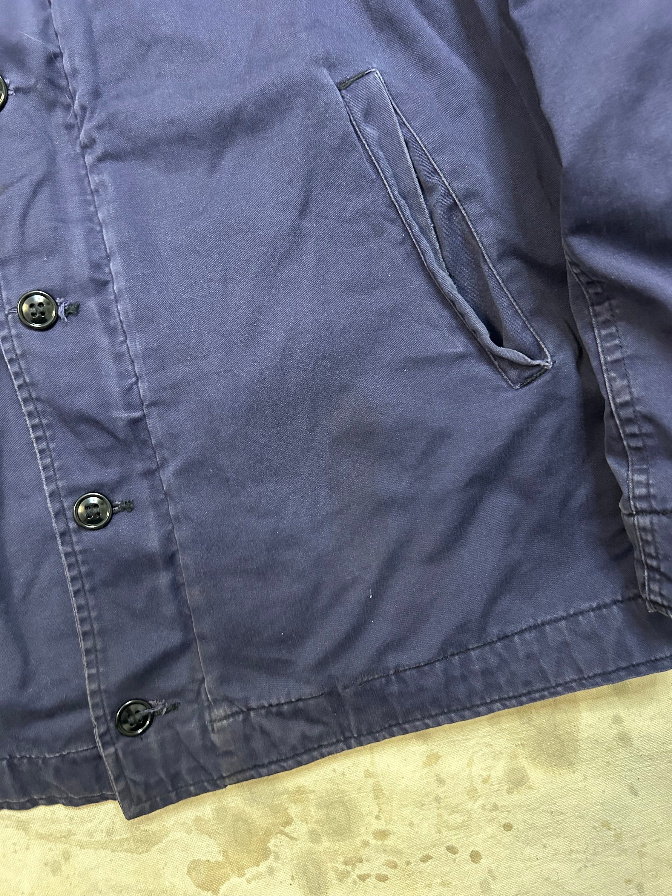 Vintage 1960s Patched USN Utility Jacket Mens Size 38 S/M Vintage 1960s Patched USN Utility Jacket Mens Size 38 S/M