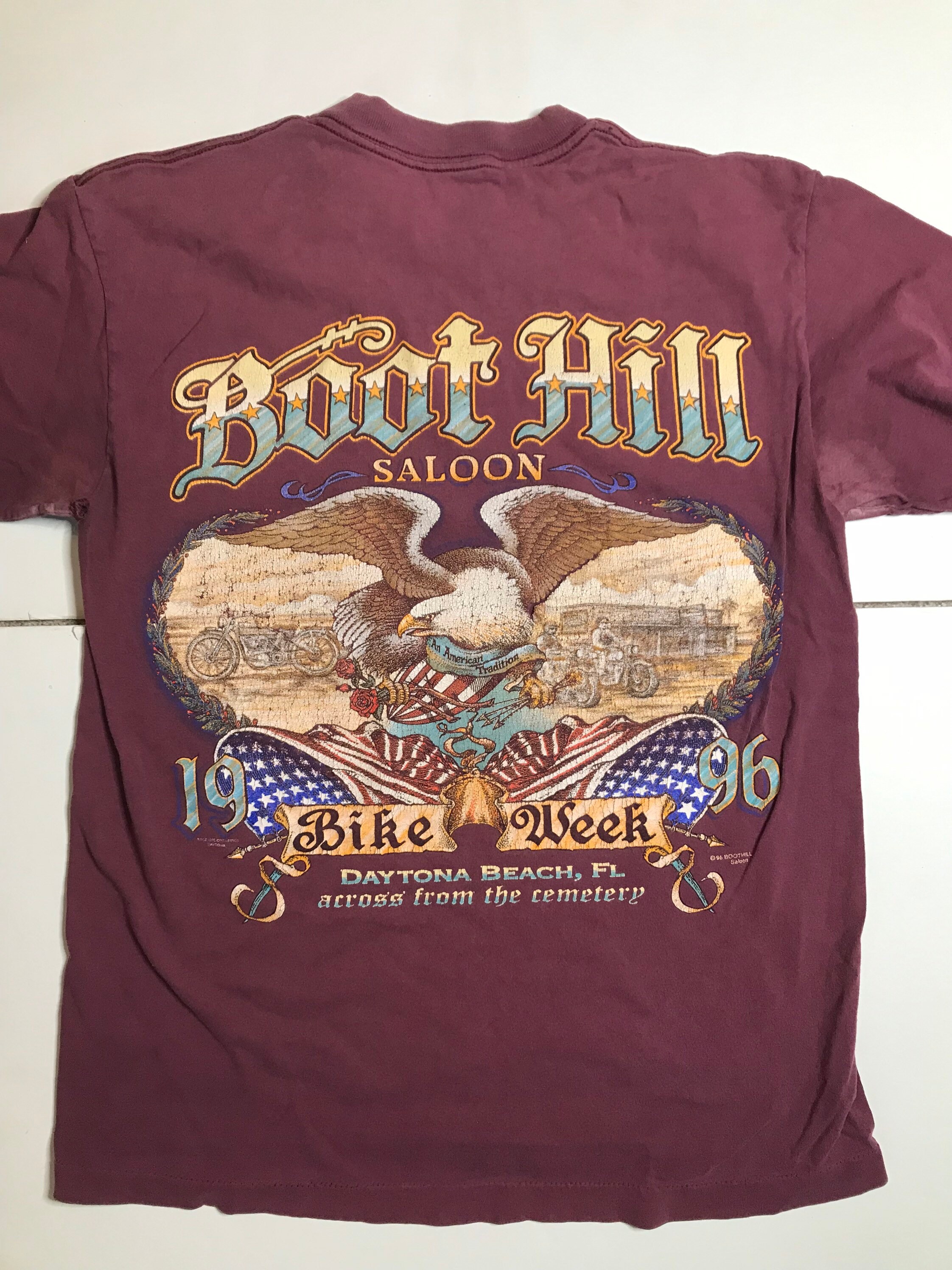 90s BOOT HILL SALOON Tシャツ L BIKE WEEK 古着 【公式通販】