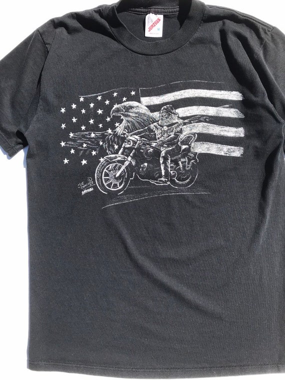 Vintage 1990s Biker Tee Mens Size Small Harley - image 2