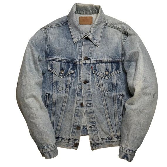 Vintage 1980s Levis Denim Jacket Mens Size S/M Distressed - Etsy