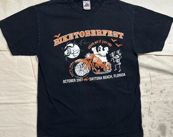 Vintage 2000s Biketoberfest Biker Tee Mens Size Small Skull