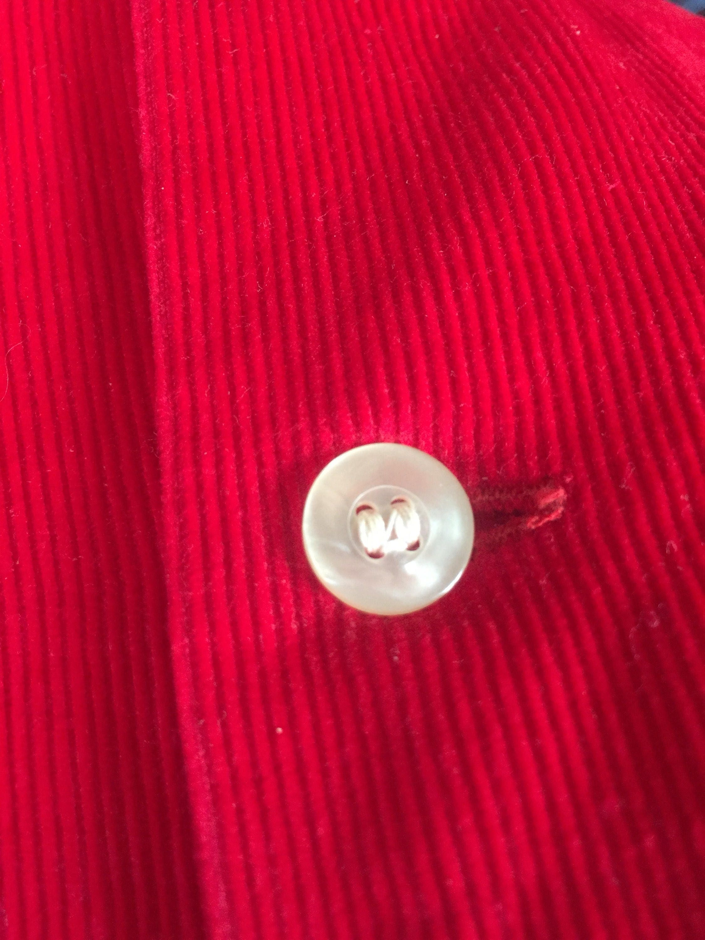 Vintage 1950s Manhattan Red Corduroy Loop Collar Shirt Mens - Etsy