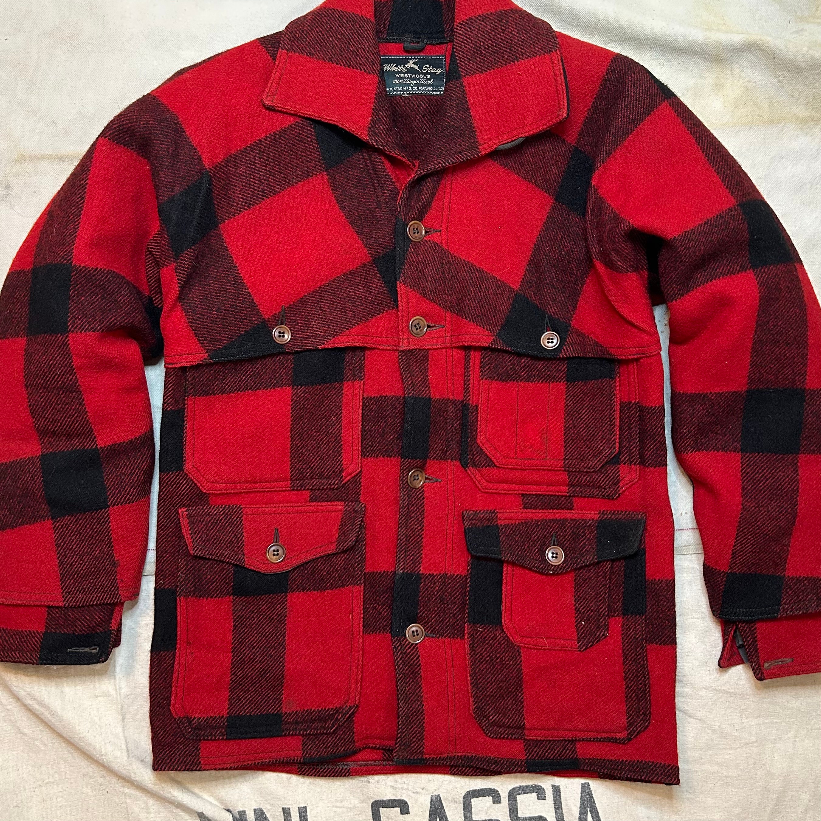 Vintage 1950s White Stag Double Mackinaw Cruiser Jacket Mens Size