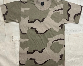 Vintage 80s Tan Chocolate Chip Desert Camouflage Cotton Polyester
