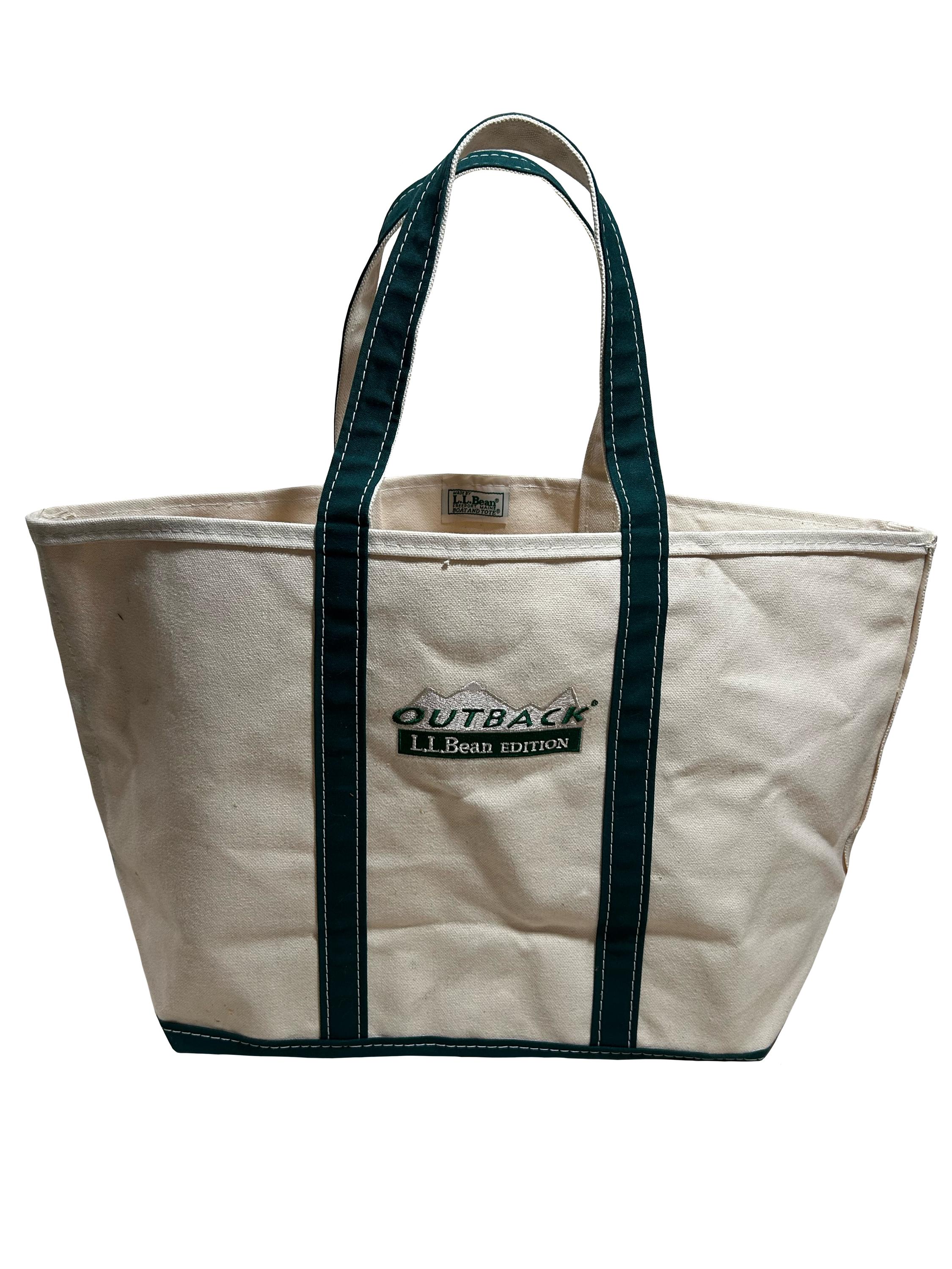 Vintage 1990s L.l.bean Subaru Boat and Tote Bag Green and White