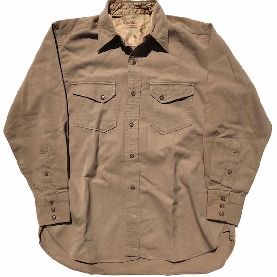 Vintage 1940s Gabardine Western Shirt Mens Size Me