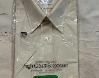 Vintage 1950s Donegal Rayon Cotton Loop Collar Shirt Mens S/M