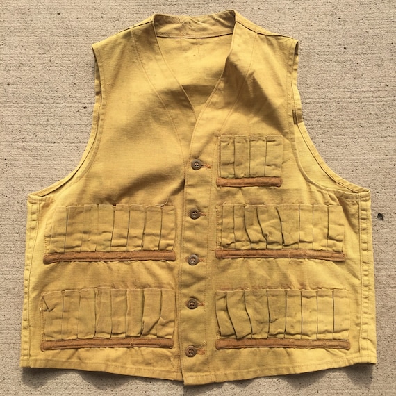 Vintage 1930-40s Hunting Vest Mens XS/S Distressed - image 1