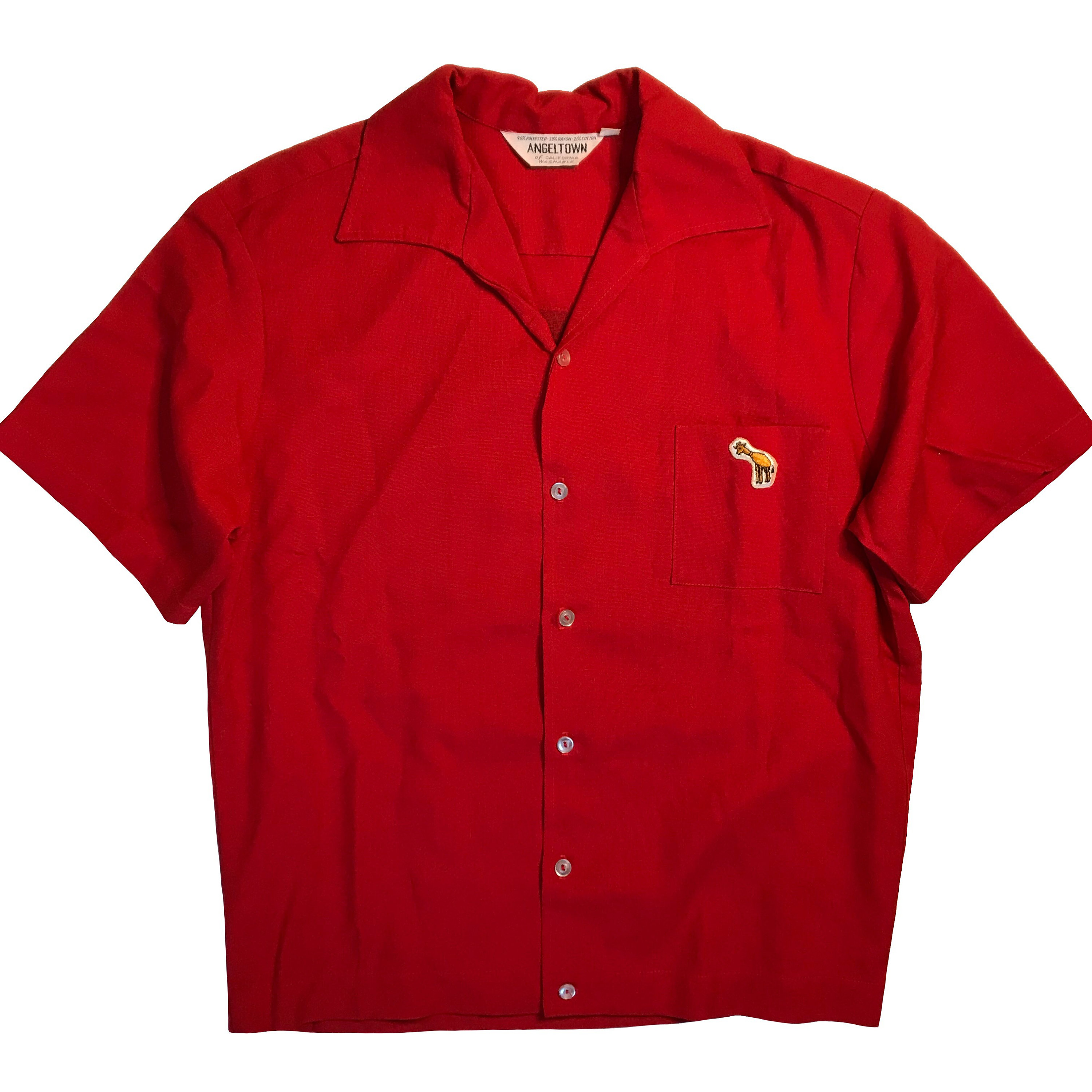 60's ANGELTOWN All Rayon Bowling Shirt｜Snapcrackfranchise.com