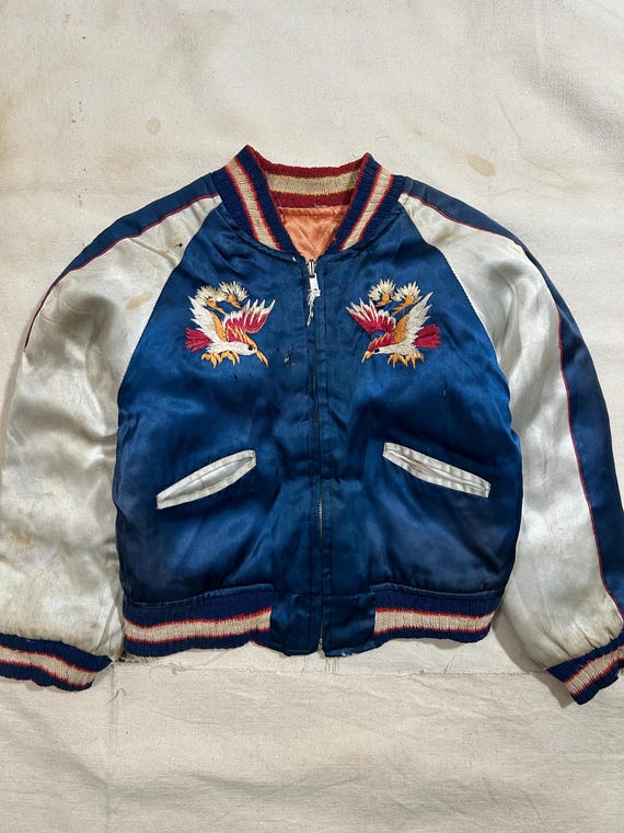 Rare Vintage 1950s Toddler Reversible Sukajan Souvenir Jacket