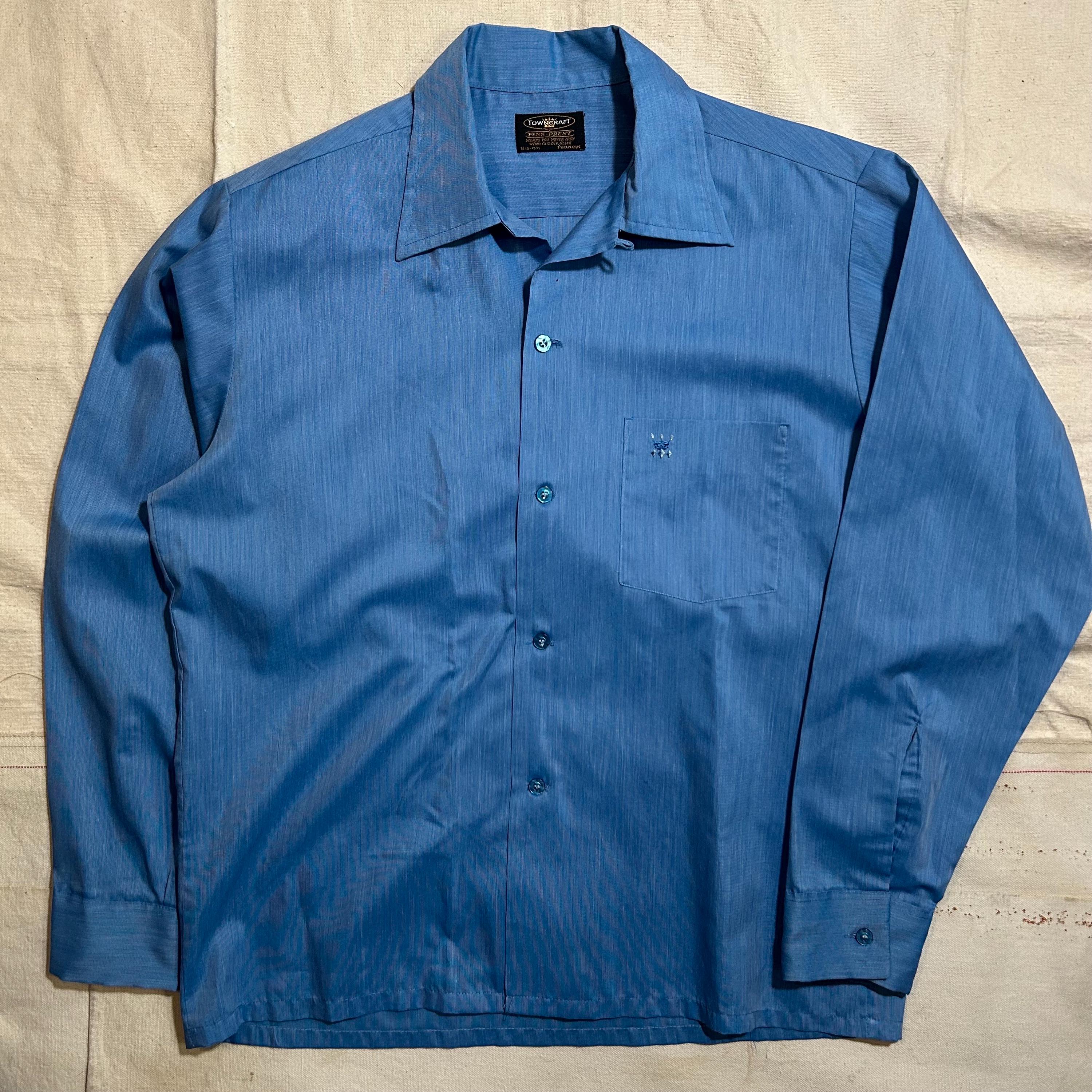 Vintage 1960s Penneys Towncraft Loop Collar Shirt Mens Size Medium