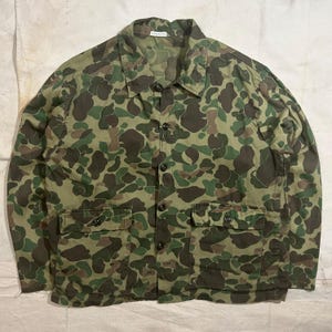 Vintage 1960s-70s Camo Hunting Top Mens Size Large Duck Hunter Camo Jacket