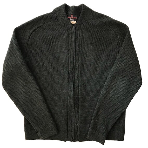 Vintage 1960s Wool Cardigan Sweater Forest Green M