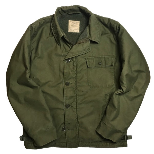 Vintage 1970s USN A-2 Deck Jacket Mens Size Medium Military