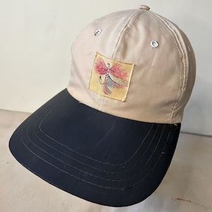 Vintage 1970s Fishing Cap Hat Snapback Long Bill Fly Fishing