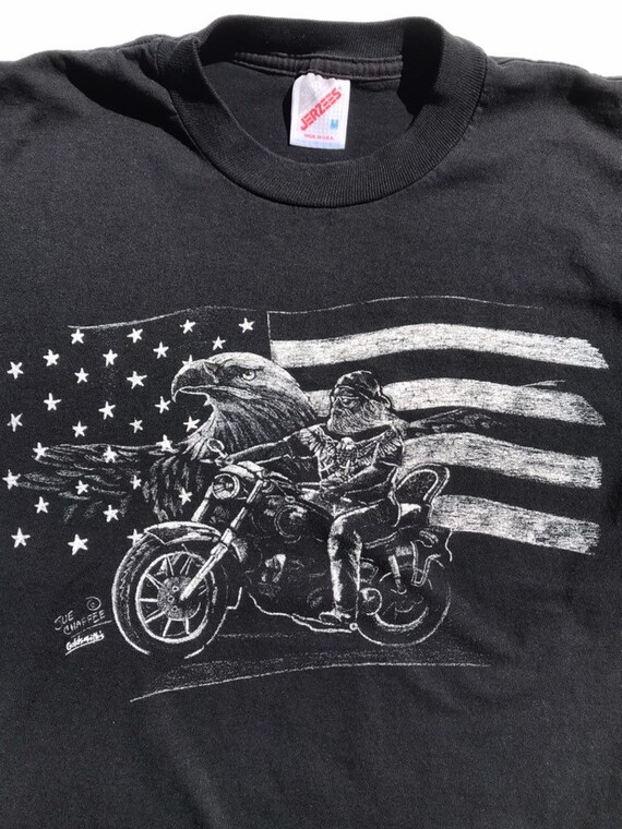 Vintage 1990s Biker Tee Mens Size Small Harley - image 4