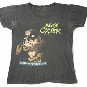Vintage 1986 Alice Cooper Concert Tee Constrictor Mens Size S/M Rock Tee