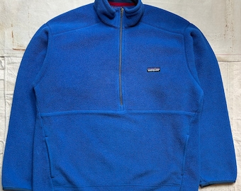2007 Patagonia Synchilla Fleece Mens Size Large Half-Zip Royal Blue
