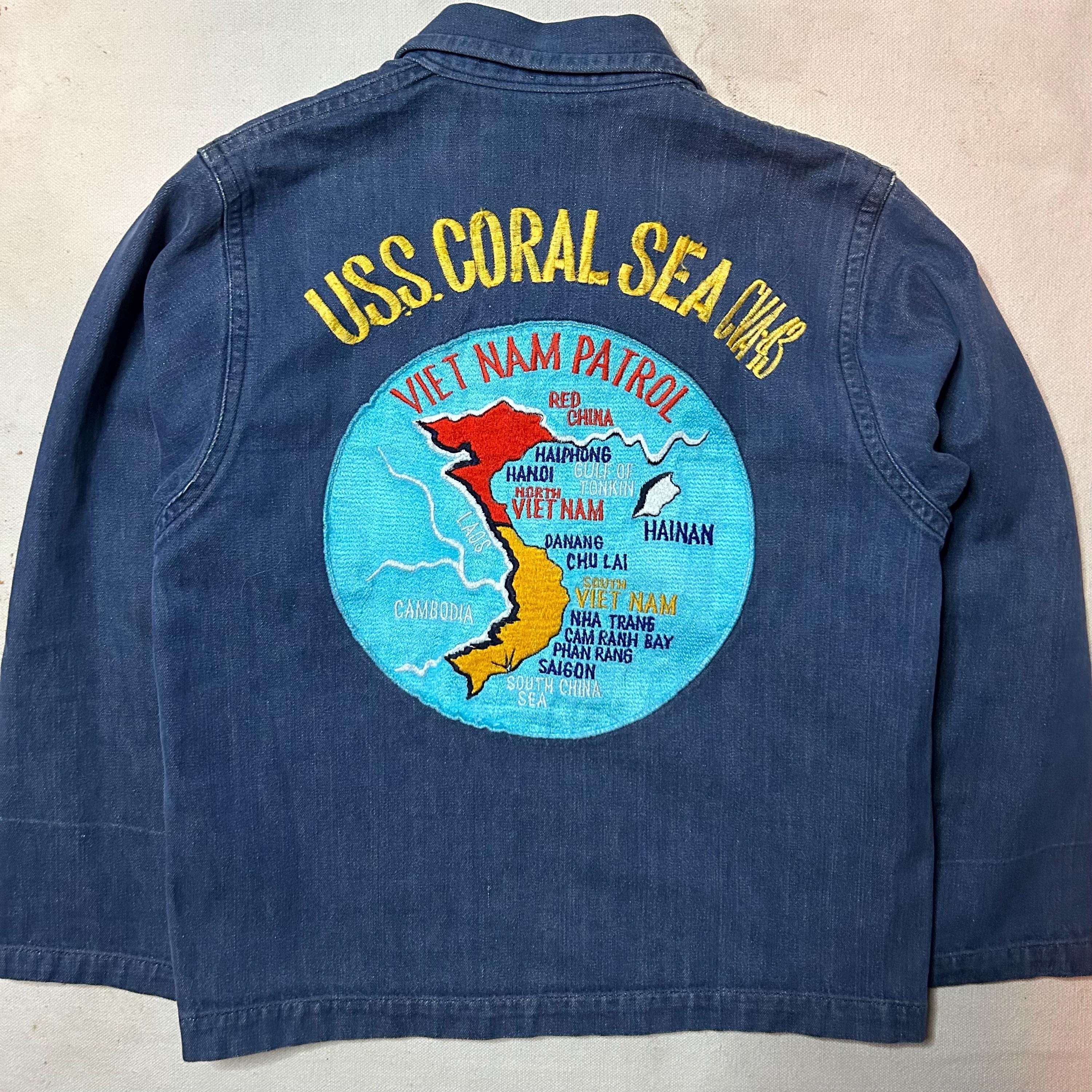 60s US.NAVY スーベニア　ベトナム　デニム 希少なヴィンテージ 1960 年代 ベトナム戦争 デニム スーベニア