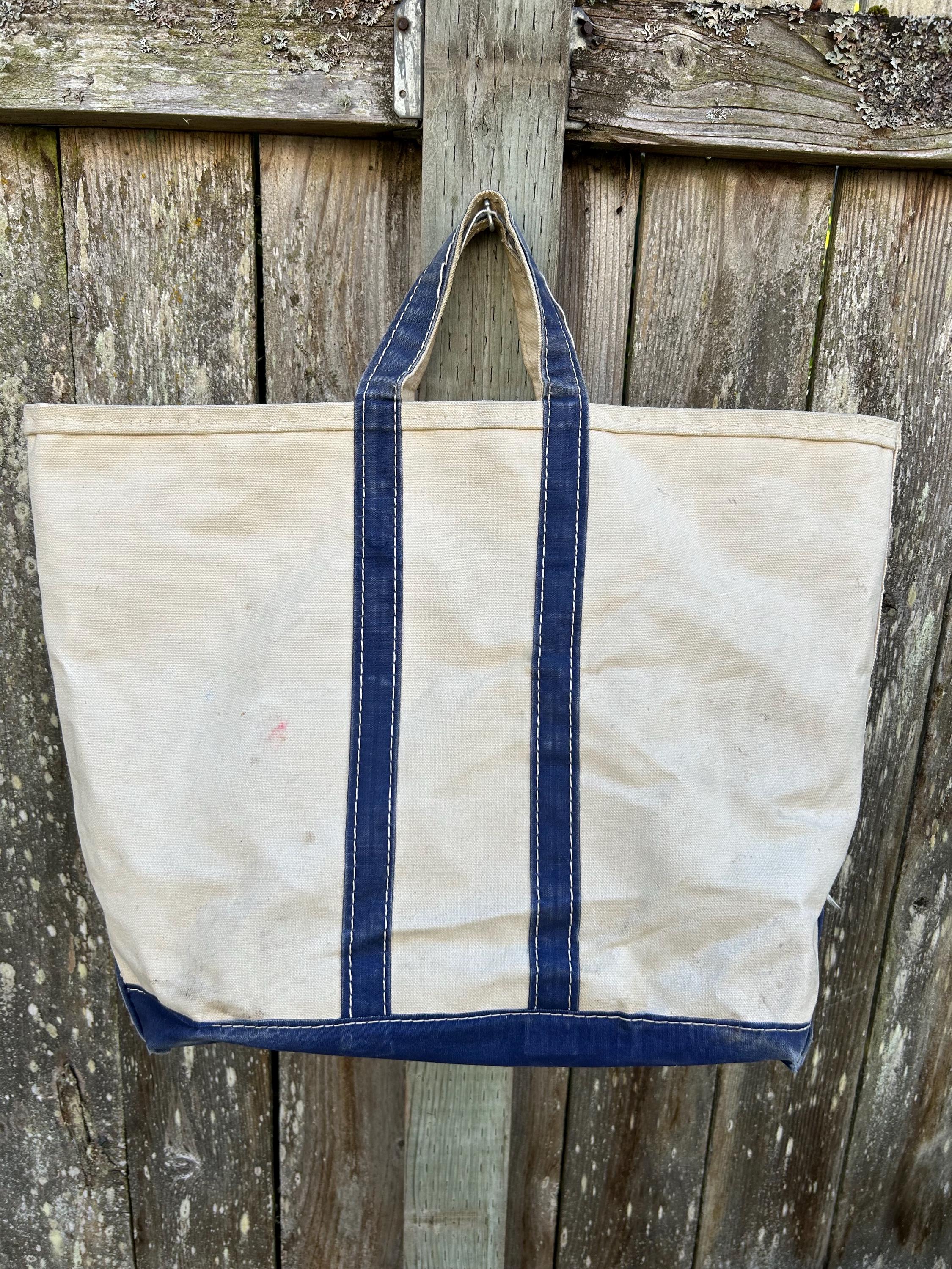 Vintage Early 1980s L.l.bean Boat and Tote Navy Blue Large