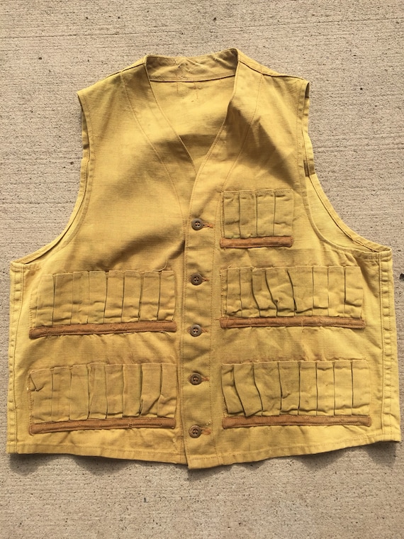 Vintage 1930-40s Hunting Vest Mens XS/S Distressed - image 2