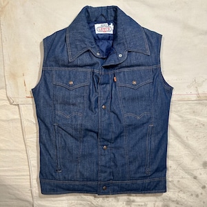 Vintage 1970s Levis Denim Goose Down Vest Mens Size M/L