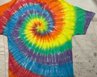 Vintage 1990s-00s Tie Dye Hippie Tee Mens Medium Faded