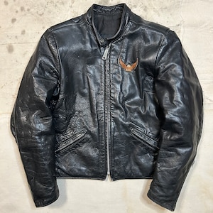 Vintage 1970s Leather Biker Jacket Mens XS Womens Medium Cafe Racer Jacket
