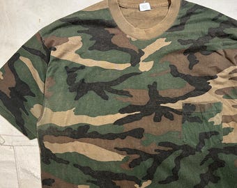 Vintage 1980-tals kamouflage jakttröja modern herrstorlek medium