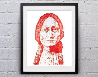 Archival 8.5 x 11 Print - Sitting Bull by Michael Crigler