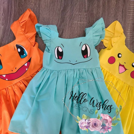 Pokemon Dress Pikachu Dress Charmander Dress Squirtle 