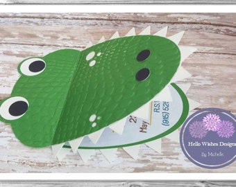 Set of 10 - Alligator Party Invitation, Alligator Birthday party invite, Swamp birthday, Swamp party, Alligator baby shower, Reptile party,