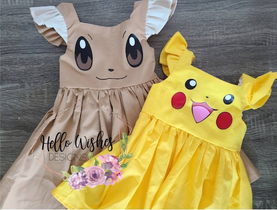Pokemon Dress, Pikachu Dress, Charmander Dress, Squirtle Dress