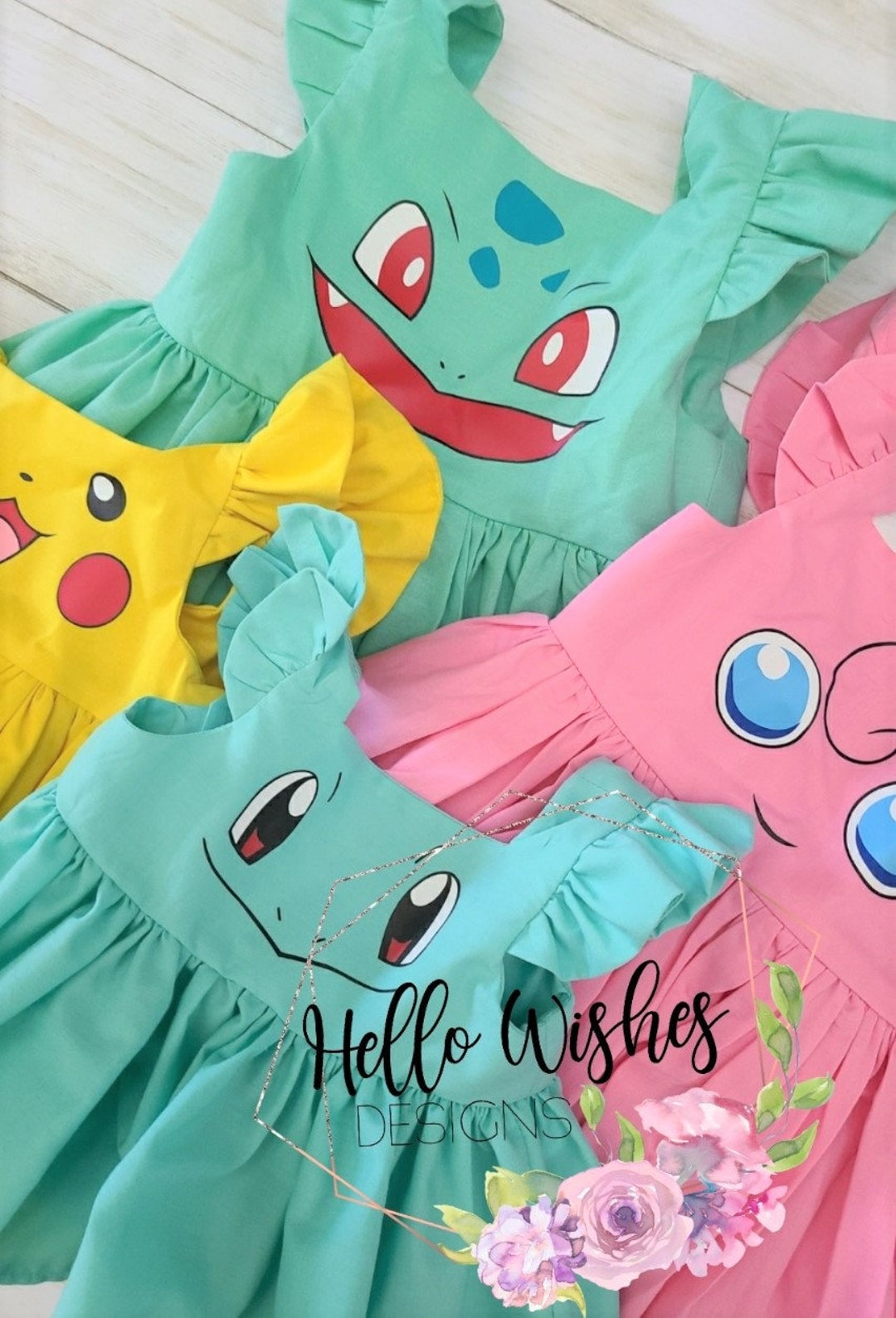 Pokemon Dress Pikachu Dress Charmander Dress Squirtle Etsy