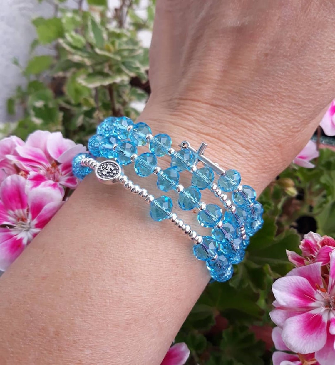 Rosary wrap beaded bracelet Etsy