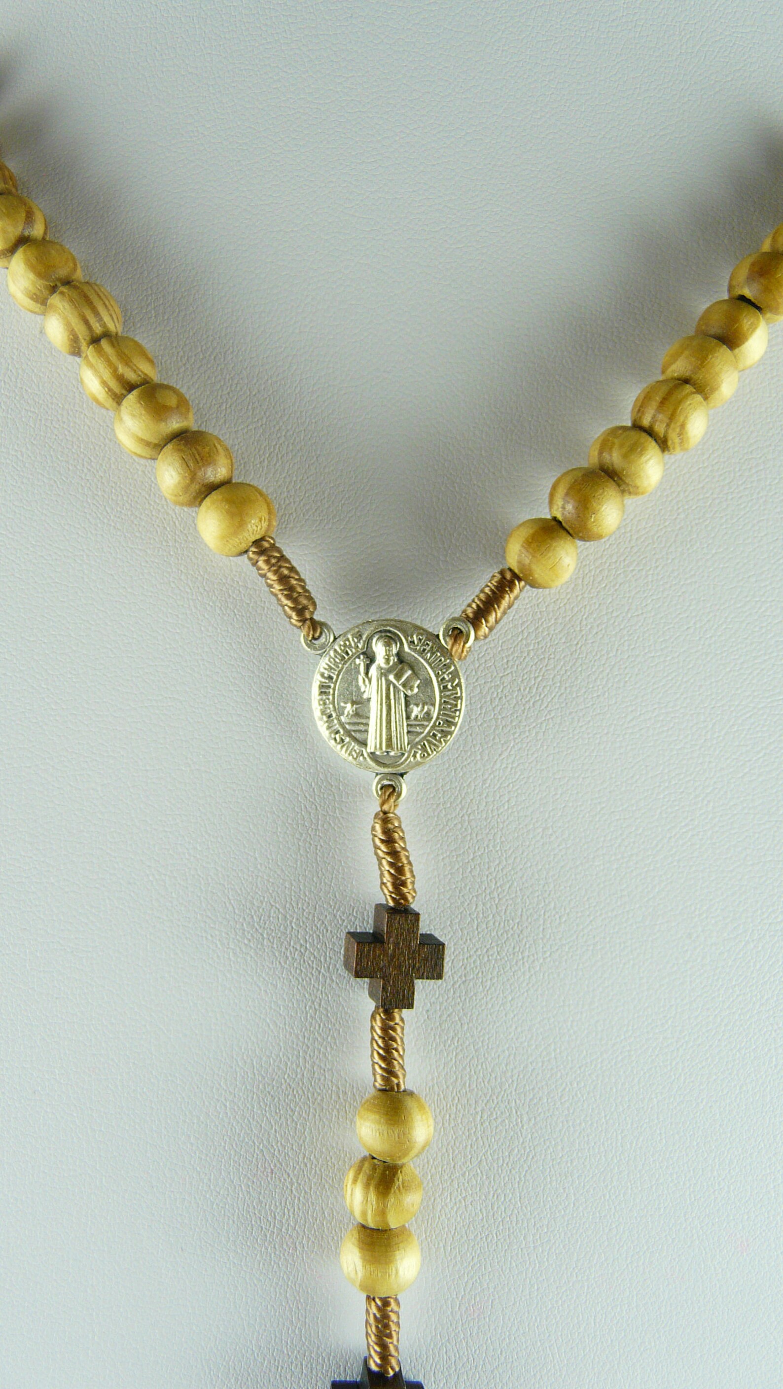 St Benedict Catholic Rosary Necklace Handmade Wooden Cross Etsy