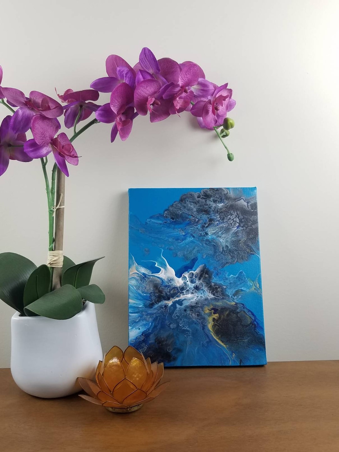 Original Acrylic Dutch Pour Painting: Abstract Fluid Art (12x9 Inches ...