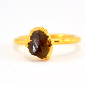 Electroformed Gold Citrine Ring: Raw November Birthstone
