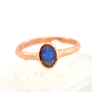 Opal Ring Size 5 1/4 Opal Raw Stone Minimal Ring October Birthstone Ring Birthstone Jewelry Dainty Ring Minimal Ring October image 1