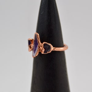 Amethyst Multi-stone Ring Amethyst Ring Stacking Ring February Birthstone Aquarius Copper Crystal Ring Amethyst image 6