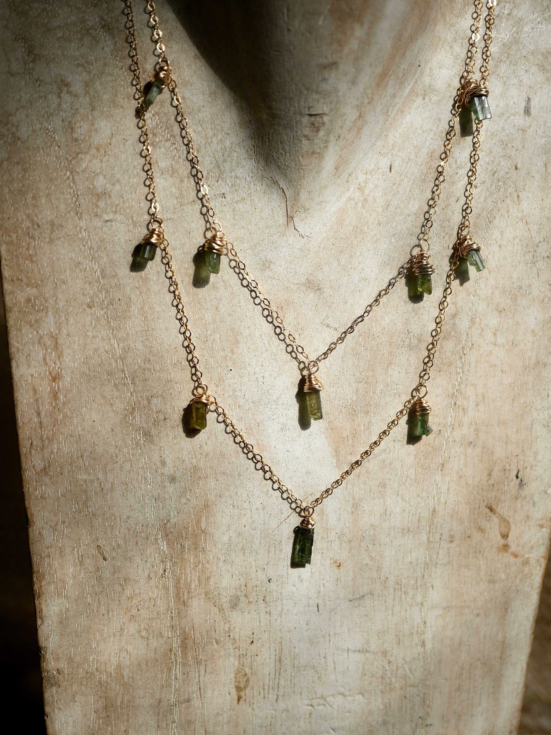 Green Tourmaline Necklace - Etsy