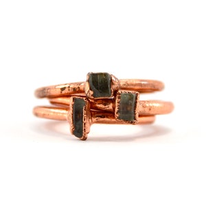 Copper Aquamarine Crystal Ring Size 6 Raw Aquamarine Ring March Birthstone Rough Aquamarine Raw Stone Ring image 4