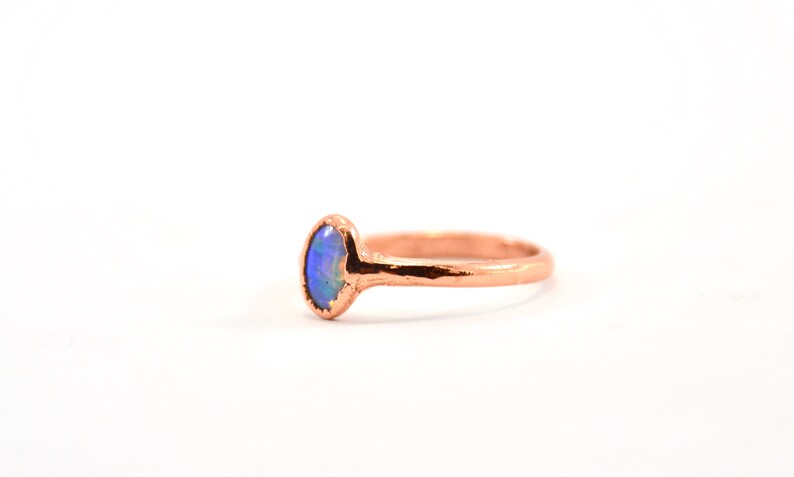 Opal Ring Size 5 1/4 Opal Raw Stone Minimal Ring October Birthstone Ring Birthstone Jewelry Dainty Ring Minimal Ring October image 4